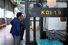 The assembly line of KDI engines at Kohler Engines' headquarter in Reggio Emilia
