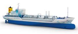 Rendering of hydrogen fuel engine electric propulsion ship