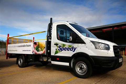 A van from rental company Speedy