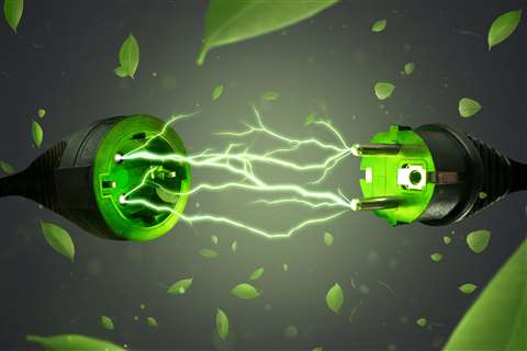 plug cables with green electric shooting out